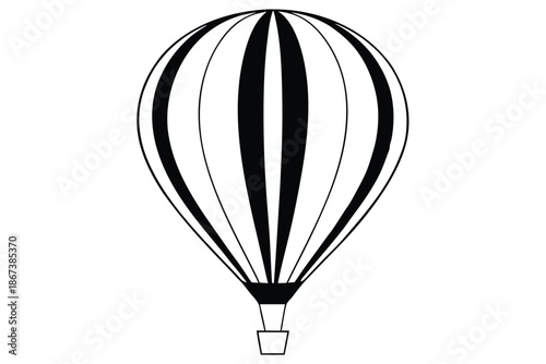 Professional Hot Air Balloon Silhouette Graphic for Modern Travel Apps and Adventure Websites