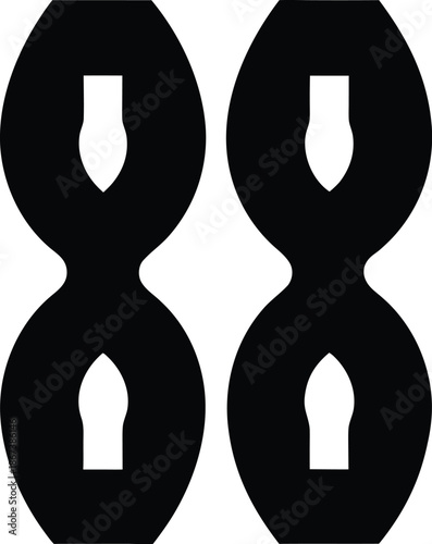 chromosome pair metaphase silhouette vector illustration on transparent background