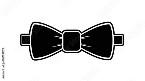 Classic Black Bow Tie Isolated on White Background