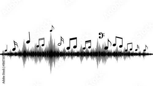 Abstract music background with grass featuring a black grunge nature silhouette design and vector ink illustration of a meadow plant under a summer night sky wallpaper pattern