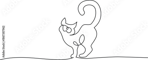 Curious cat on edge Vector