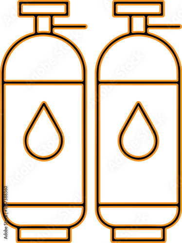 Two oxygen tanks vector illustration