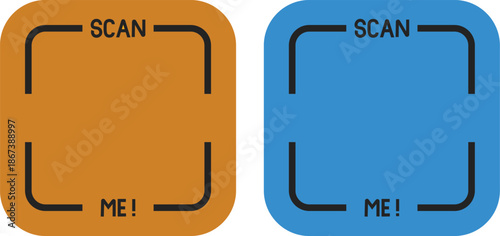 QR Code Scan Me Icon Set – Mobile Payment, Digital Scan Symbols on Dark Background.