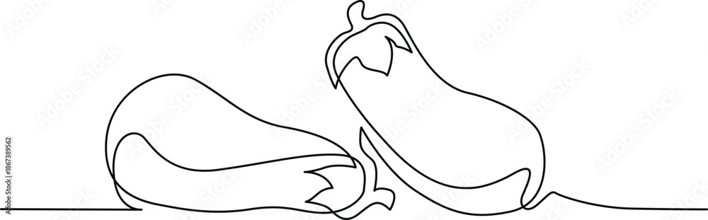 Obraz premium Two eggplants on a surface Vector