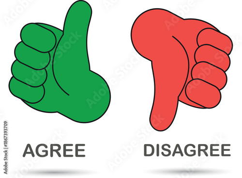 Like and Dislike Feedback Icons | Thumbs Up Thumbs Down Symbols, Flat Minimalis