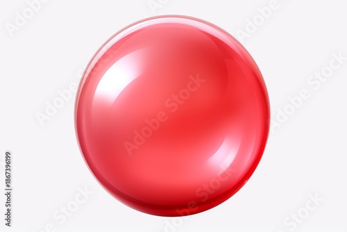 Free Download Red glossy sphere reflecting light standing against a white background - GFXLoad