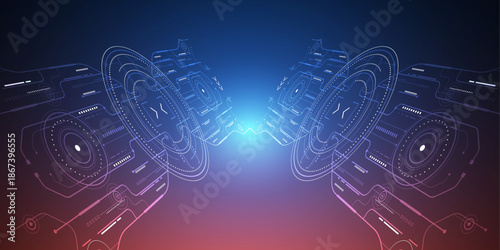 Technological background. HUD digital futuristic .Digital technology . Vector illustration.