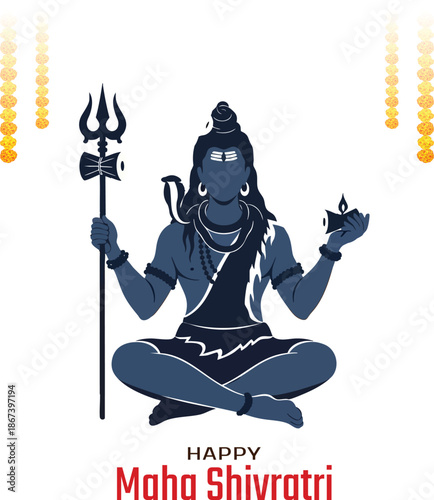 Maha Shivratri festival celebration Lord Shiva vector