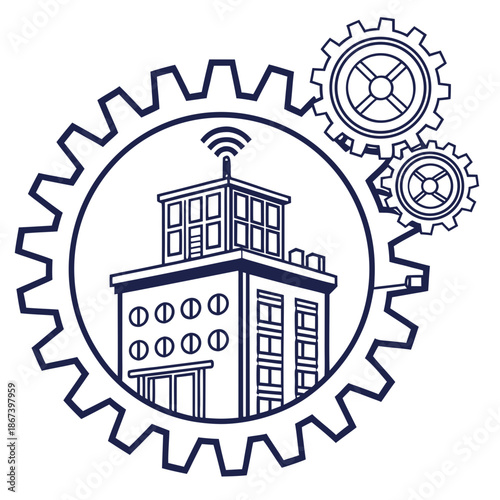 Smart Foundation Settlement Monitoring Icon for Structural Health and Civil Engineering Safety