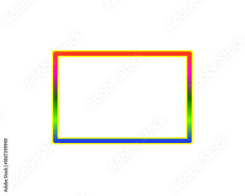 Vibrant rainbow frame isolated on transparent background