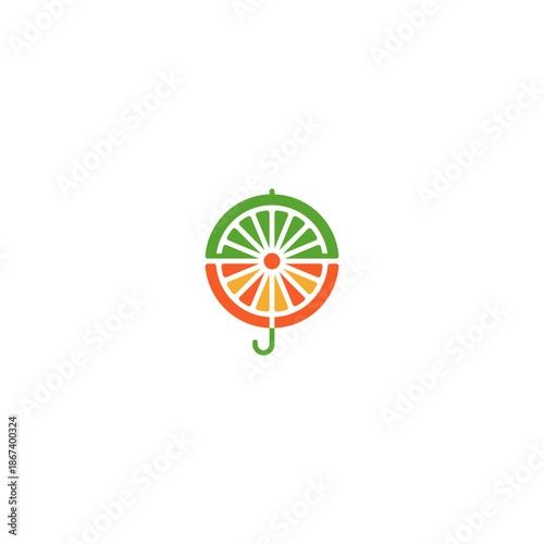 Lemon and fruit umbrella logo concept.