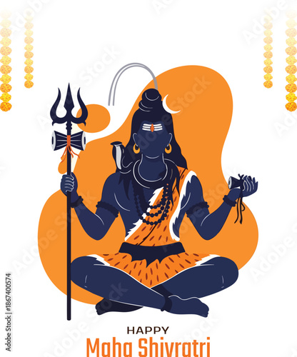 Maha Shivratri festival celebration Lord Shiva vector
