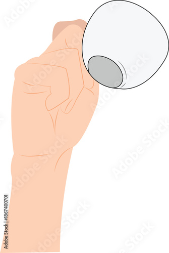 Hand holding tea coffee mug icon