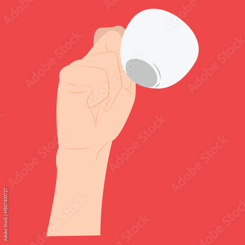 Hand holding tea coffee mug icon