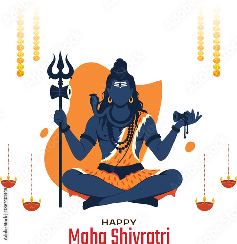 Mahashivratri celebration with Lord Shiva and trishul