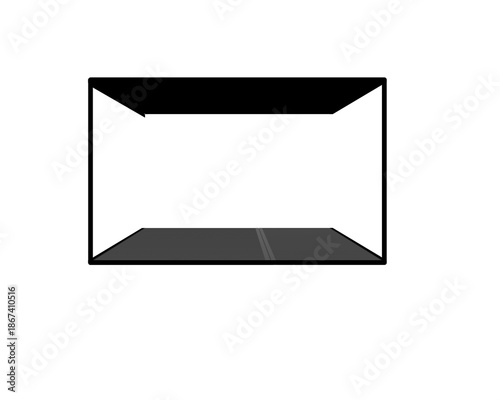 Black and white box isolated on transparent background