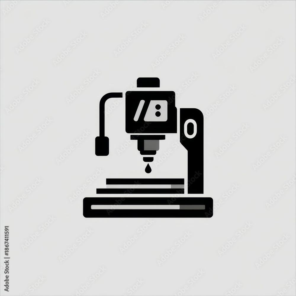 Fototapeta premium cnc tool programmers black and white vector icon, Jobs threatened by AI