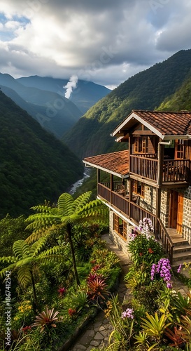 Mountain Home with Lush Surroundings.