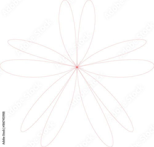 Abstract Minimal Flower Line Art Design on White Background