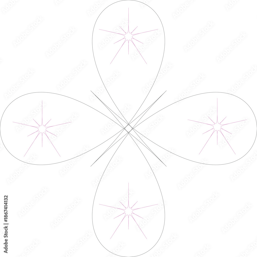 Obraz premium Vector Illustration of an Abstract Flower Isolated on White Background