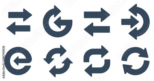 swap exchange arrow icon set