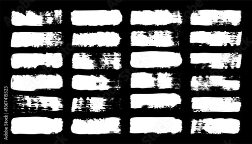 Grunge brush strokes, lines, ink smudges, hand-drawn scribble shapes. Handmade sketchy marks, acrylic stains, charcoal streaks. Paint textures, dry brush effect. Marker underline. Vector illustration.