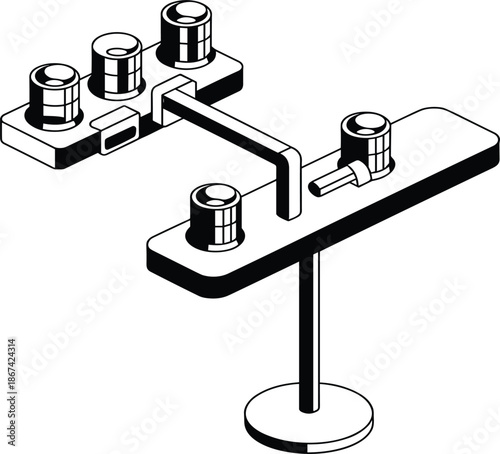 Medical surgical operating room light vector illustration, hospital theatre lighting equipment for healthcare and surgery design