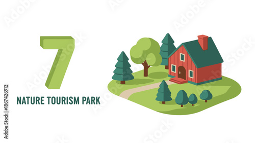 Number 7 Nature Tourism Park House Illustration