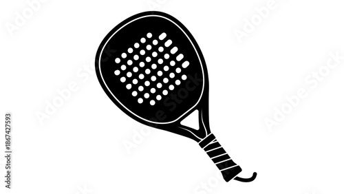 Padel Tennis Racket with Perforated Surface Isolated White Background