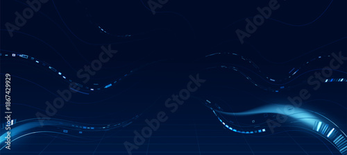 Futuristic Blue Digital Flow Technology Background