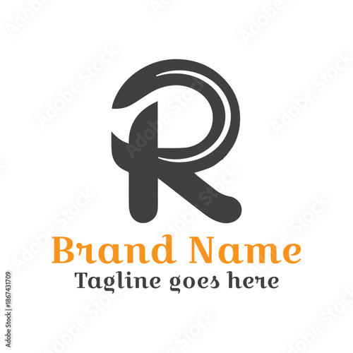 Letter R logo. Fully vector file. CMYK color mode. Easy to download.