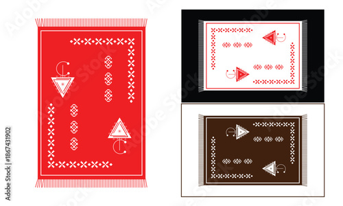 A rug and carpet with Moroccan Amazigh decoration