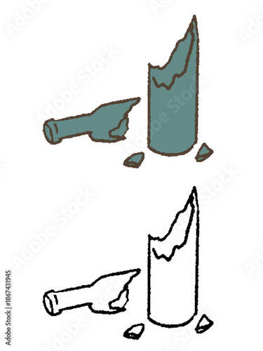 割れた瓶のイラスト