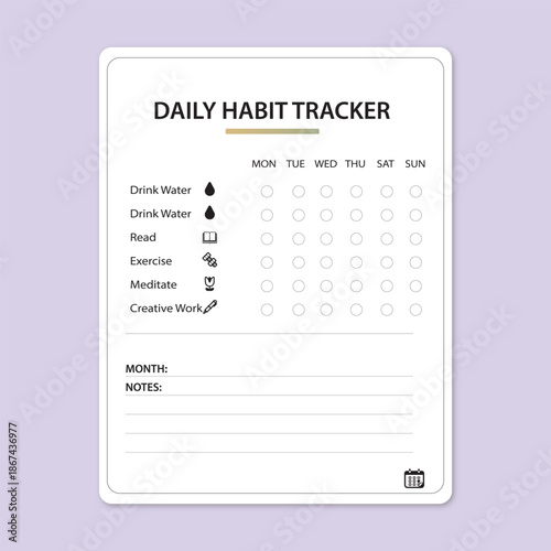 Minimal Habit Tracker , Daily, Weekly & Monthly Routine ,Habit Tracker Planner, Printable Habit Tracker, Habit Tracker