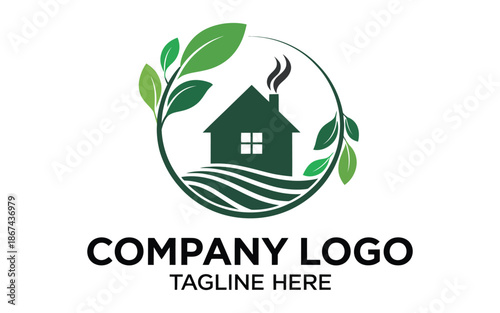 eco friendly logo vector design for sustainable living community gardens urban farming initiatives green housing developments environmental projects and eco conscious branding.