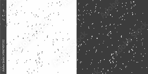 A stark visual contrast black and white speckled patterns side by side