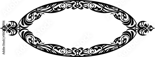 Elegant ornamental frame, perfect for adding a touch of sophistication to wedding invitations and stylish designs, scalable graphic, black and white art