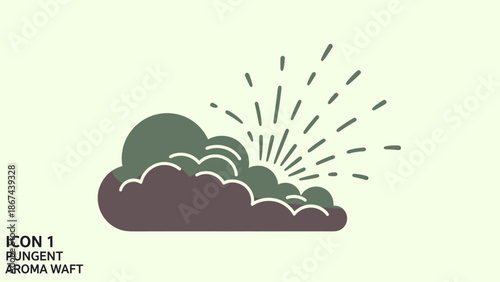 Simple illustration of a cloud emitting a pungent aroma.