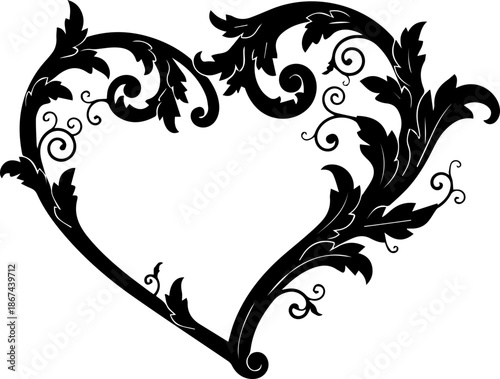 Elegant floral heart design for Valentine's Day, weddings, and romantic occasions, perfect for invitations, cards, and creative projects needing a touch of love