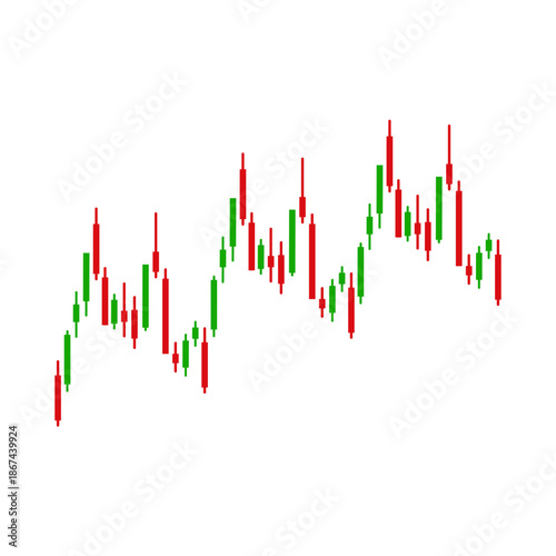 Isolated candlestick area chart visualizing bullish momentum and upward price action trajectory on a white background, ideal for candlestick pattern analysis and trading strategy presentation.