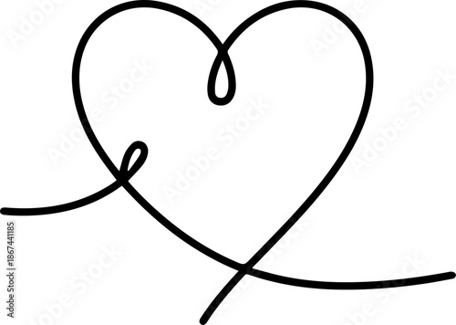 Hand drawn shape heart with cute sketch line, divider shape. Love doodle isolated on white background for wedding, mother, woman or valentines day. Vector illustration