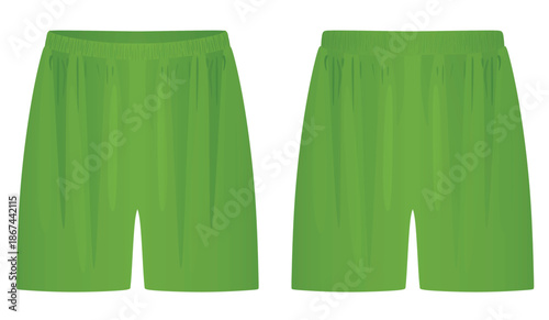 Green male shorts. vector illustration