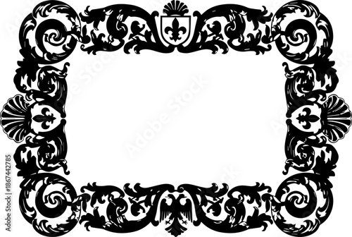 Elegant vintage frame with decorative floral ornaments, perfect for invitations, certificates, or announcements, bringing a touch of classic sophistication