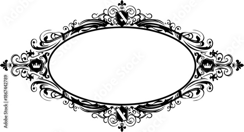 Elegant ornate frame with vintage flair, perfect for adding a touch of classical style to invitations, announcements, or artistic designs with flair