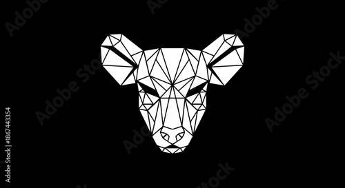 Modern geometric rat design for logo or print, edgy style animal graphic, perfect for branding or contemporary art projects, cool and minimalist