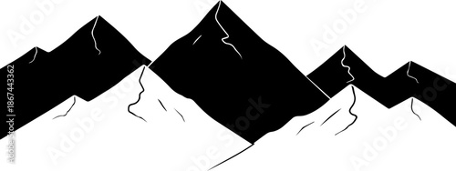 Dramatic mountain range with soaring bird, perfect for adventure brands and outdoor lifestyle promotions; vector illustration for scalable design solutions