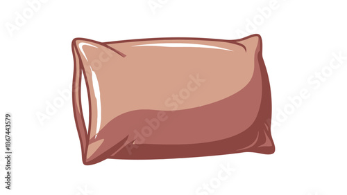 A cartoon illustration of a pillow with a soft and inviting appearance.