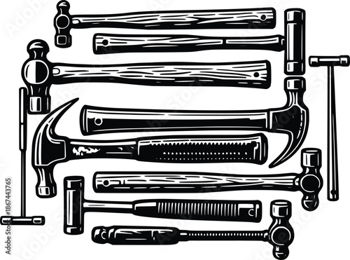 hammer vector hand drawn illustration