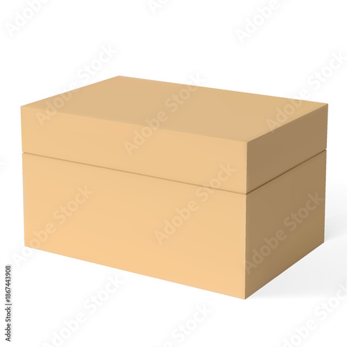Rectangular cardboard box icon with a closed lid on an isolated background.