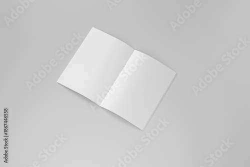 Minimal Open Catalog & Brochure Mockup with Blank Pages on Light Background